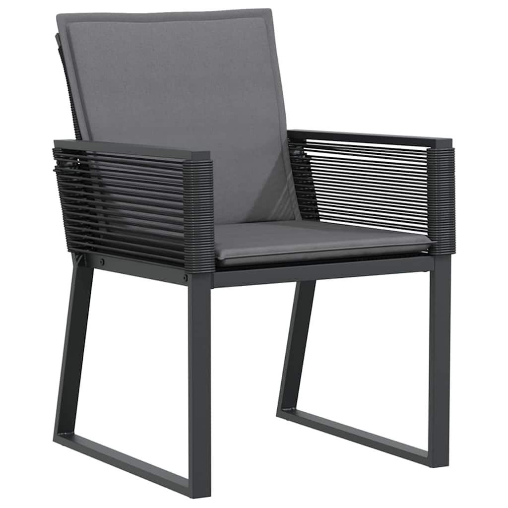 Garden Dining Set 5 pcs Black Poly rattan