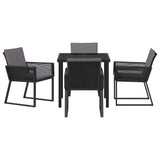 Garden Dining Set 5 pcs Black Poly rattan