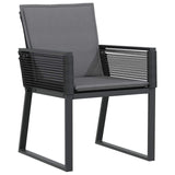 Garden Dining Set 5 pcs Black Poly rattan
