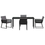 Garden Dining Set 5 pcs Black Poly rattan