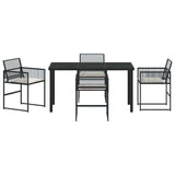 Garden Dining Set 5 pcs Black Poly rattan