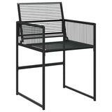 Garden Dining Set 5 pcs Black Poly rattan