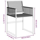 Garden Dining Set 9 pcs Black Powder-Coated Steel