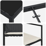 Garden Dining Set 5 pcs Black Poly rattan