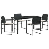 Garden Dining Set 5 pcs Black Poly rattan