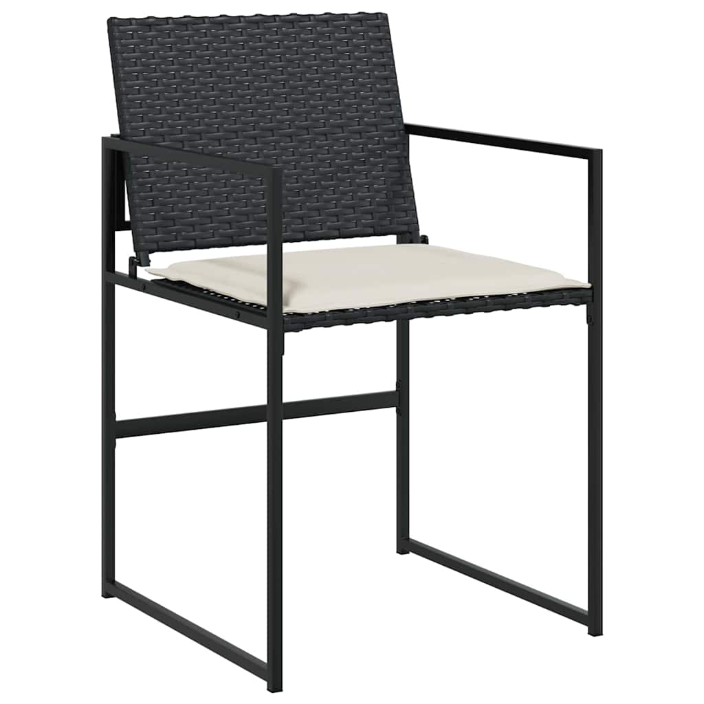Garden Dining Set 5 pcs Black Poly rattan
