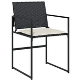 Garden Dining Set 5 pcs Black Poly rattan