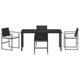 Garden Dining Set 5 pcs Black Poly rattan