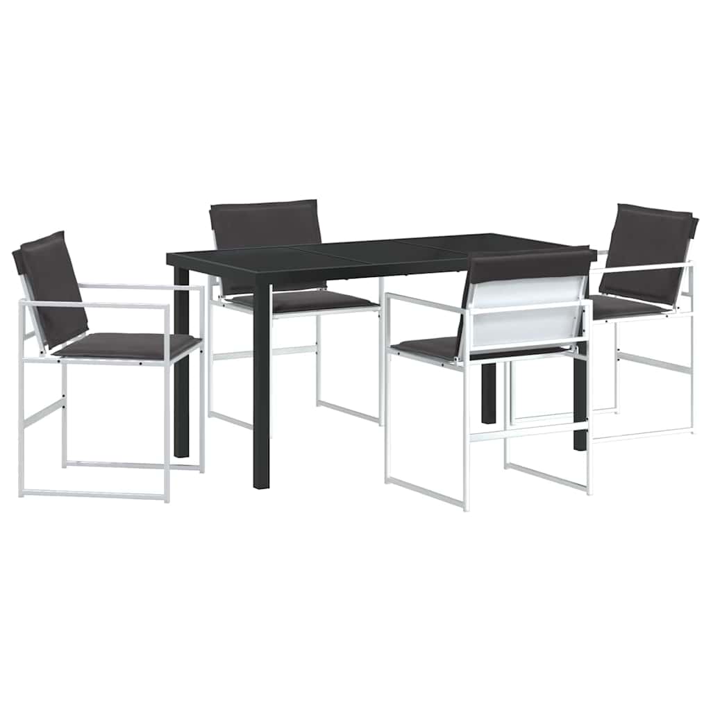 Garden Dining Set Folding Manual 5 pcs White 140 x 70 x 73 cm