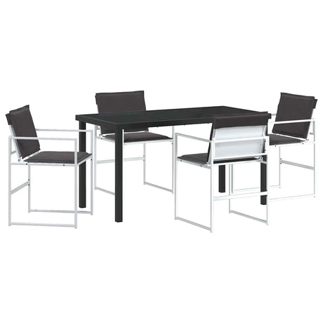 Garden Dining Set Folding Manual 5 pcs White 140 x 70 x 73 cm