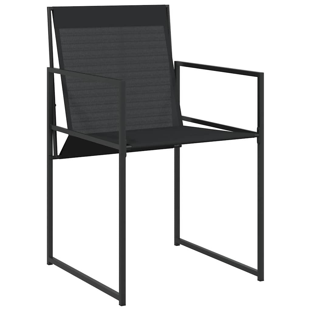 Garden Dining Set 5 pcs Black Textilene & & Powder-coated steel