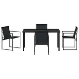 Garden Dining Set 5 pcs Black Textilene & & Powder-coated steel