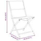 Garden Dining Set Folding 5 pcs Black Textilene and steel
