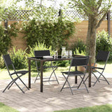 Garden Dining Set Folding 5 pcs Black Textilene and steel