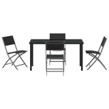 Garden Dining Set Folding 5 pcs Black Textilene and steel