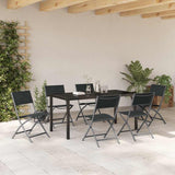 Garden Dining Set Folding 7 pcs Black Textilene and steel