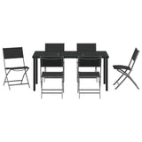 Garden Dining Set Folding 7 pcs Black Textilene and steel