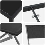 Garden Dining Set Folding 7 pcs Black Powder-Coated Steel