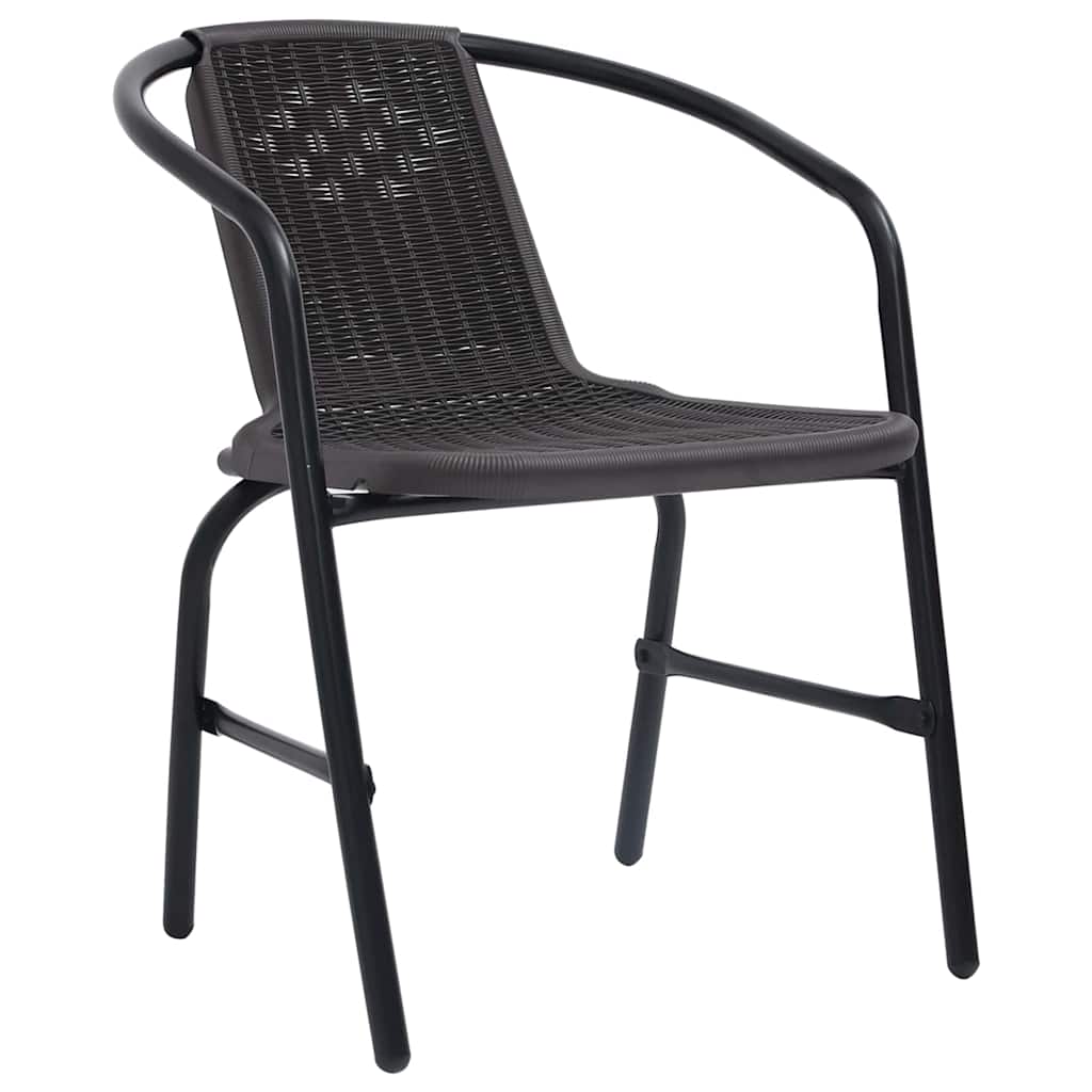 Garden Dining Set 5 pcs Black Poly rattan