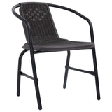 Garden Dining Set 5 pcs Black Poly rattan