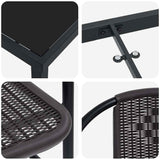 Garden Dining Set 9 pcs Black Powder-Coated Steel