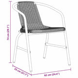 Garden Dining Set 9 pcs Black Powder-Coated Steel