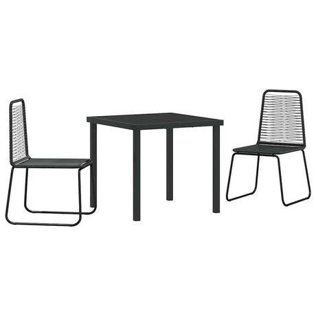 Black Outdoor Chairs 3 pcs Black 80 x 80 x 73 cm