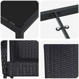 Garden Dining Set 5 pcs Black Poly rattan