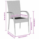 Garden Dining Set 7 pcs Black Poly rattan