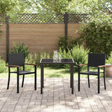 Garden Dining Set 3 pcs Black Poly rattan
