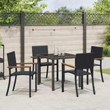 Garden Dining Set 5 pcs Black Poly rattan