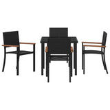 Garden Dining Set 5 pcs Black Poly rattan