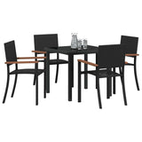 Garden Dining Set 5 pcs Black Poly rattan
