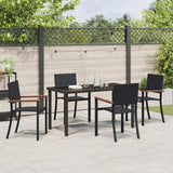Garden Dining Set 5 pcs Black Poly rattan