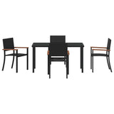 Garden Dining Set 5 pcs Black Poly rattan