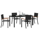 Garden Dining Set 5 pcs Black Poly rattan