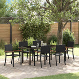Garden Dining Set 7 pcs Black Poly rattan