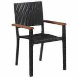 Garden Dining Set 7 pcs Black Poly rattan