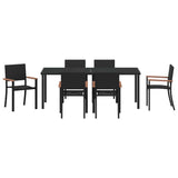 Garden Dining Set 7 pcs Black Powder-Coated Steel