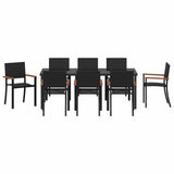 Garden Dining Set 9 pcs Black Powder-Coated Steel