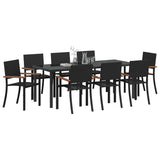 Garden Dining Set 9 pcs Black Powder-Coated Steel