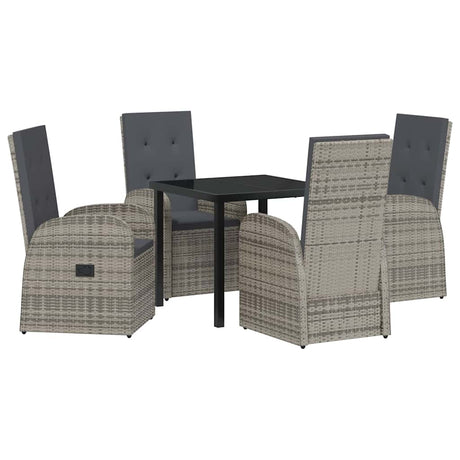 Reclining Garden Chairs with Cushion Reclining 5 pcs Gray 80 x 80 x 73 cm