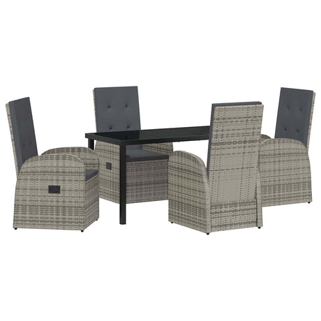 Reclining Garden Chairs 5 pcs Gray 140 x 70 x 73 cm