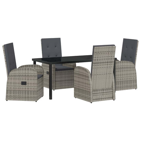 Reclining Garden Chairs 5 pcs Gray Dark Grey 160 x 80 x 73 cm