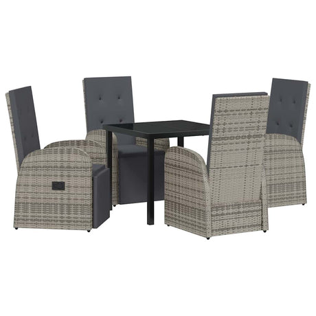 Reclining Garden Chairs 5 pcs Gray Dark Grey 80 x 80 x 73 cm