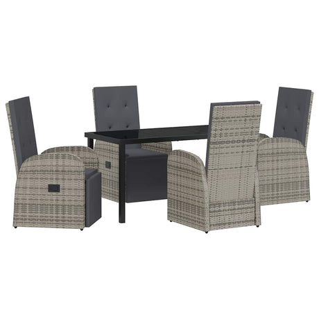 Reclining Garden Chairs 5 pcs Gray Dark Grey 140 x 70 x 73 cm