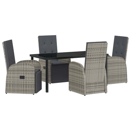 Reclining Garden Chairs 5 pcs Gray 160 x 80 x 73 cm
