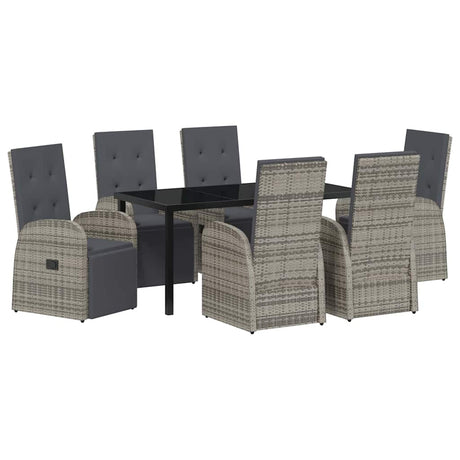 Reclining Garden Chairs 7 pcs Grey, dark grey 160 x 80 x 73 cm