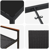 Garden Dining Set 3 pcs Black Poly rattan