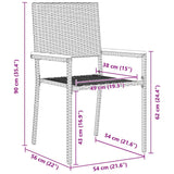 Garden Dining Set with Cushion 7 pcs Black Poly Rattan